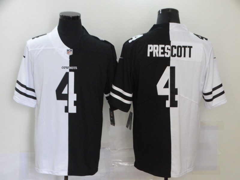 Men's Dallas Cowboys Dak Prescott #4 Black/White Jersey